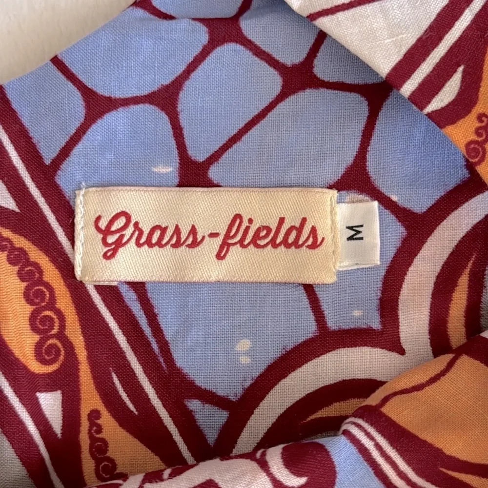 Grass-fields | African Print Sleeveless Full Skirt Mini Dress with Pockets (M) - Picture 9 of 16